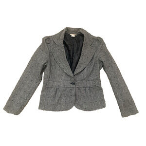 Edge Blazer Womens Large L Grey w Sparkles Lightweight Sport Coat Career Jacket